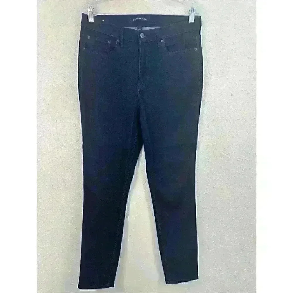 Calvin Klein Tepreve Jeans Ladies’ Skinny Fit High Rise Jeans, Dark Blue 14WJC1
